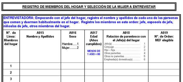 Imagen del Registro de miembros del hogar 